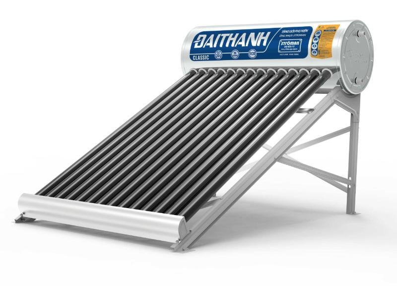 Bình nước nóng năng lượng mặt trời tận dụng ánh nắng, giúp chi phí vận hành gần như bằng 0